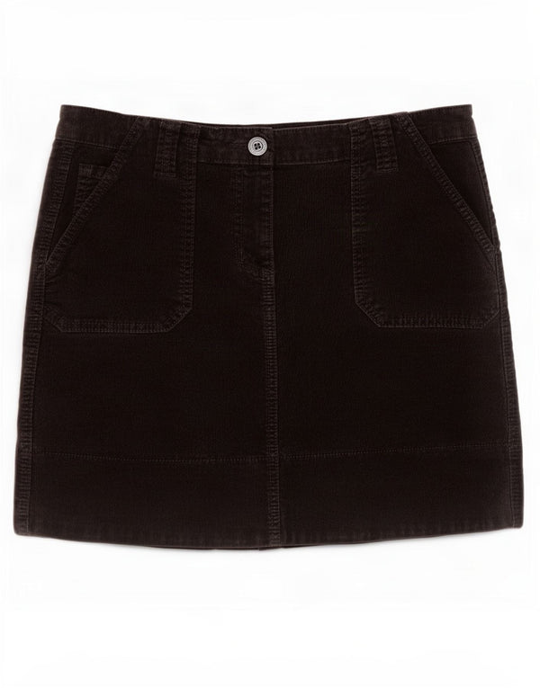 Marks & Spencer Damen Minirock UK 10 Small W27 Schwarze Baumwolle