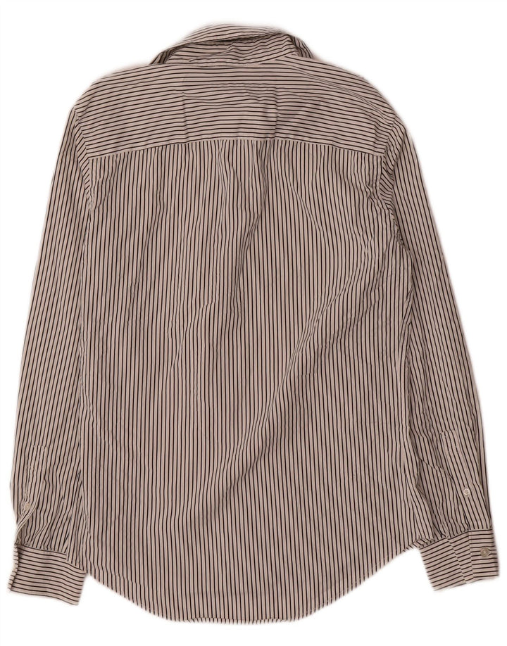 Zara Herren Super Slim Fit Hemd Mittelweiß Nadelstreifen
