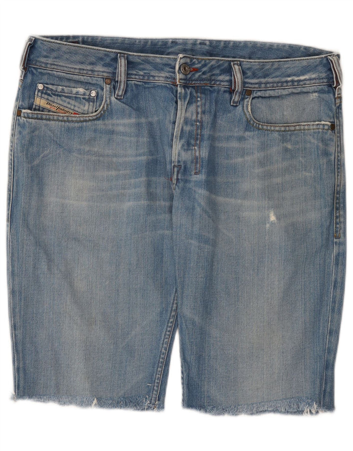 Diesel Herren Distressed Denim Shorts W34 Große blaue Baumwolle