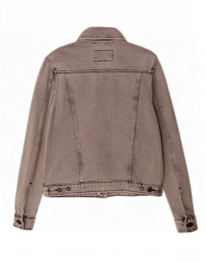 Marks & Spencer Damen Jeansjacke UK 10 Small Graue Baumwolle