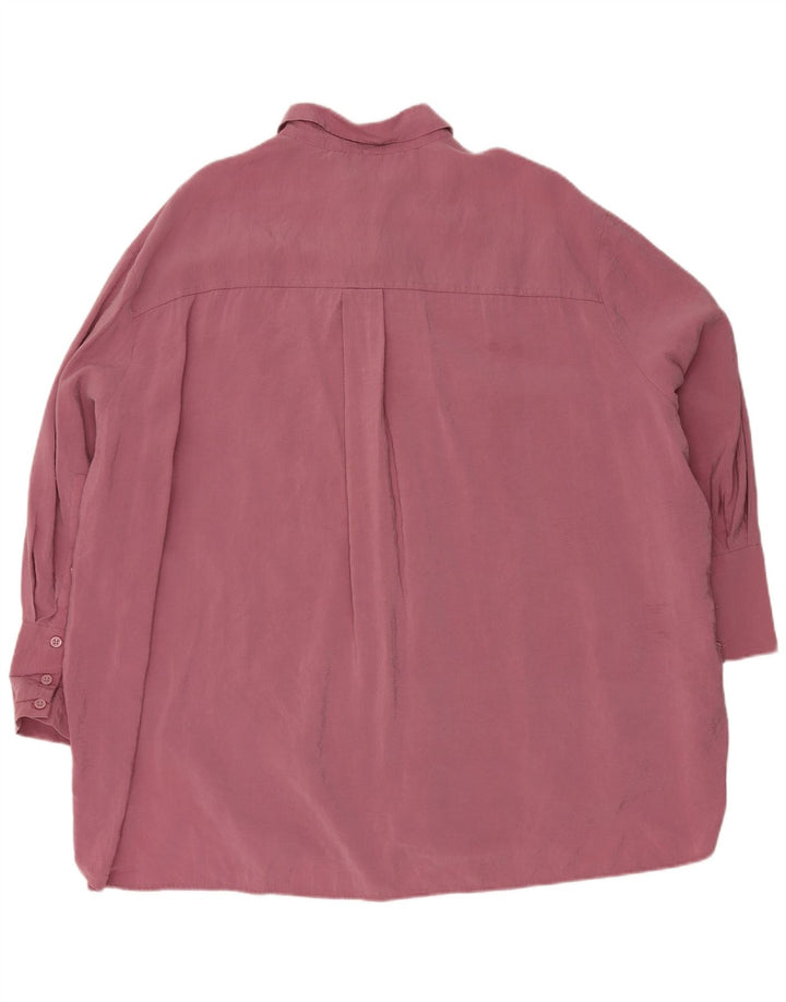 Lange, übergroße Damen-Hemdbluse von Zara, Gr. 14, mittelrosa, Modal