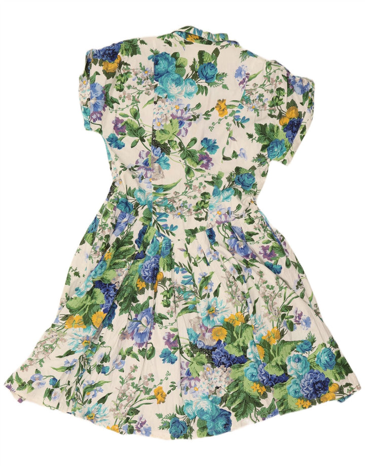 Express Damen-A-Linien-Kleid, Gr. 44, groß, weiß, geblümt