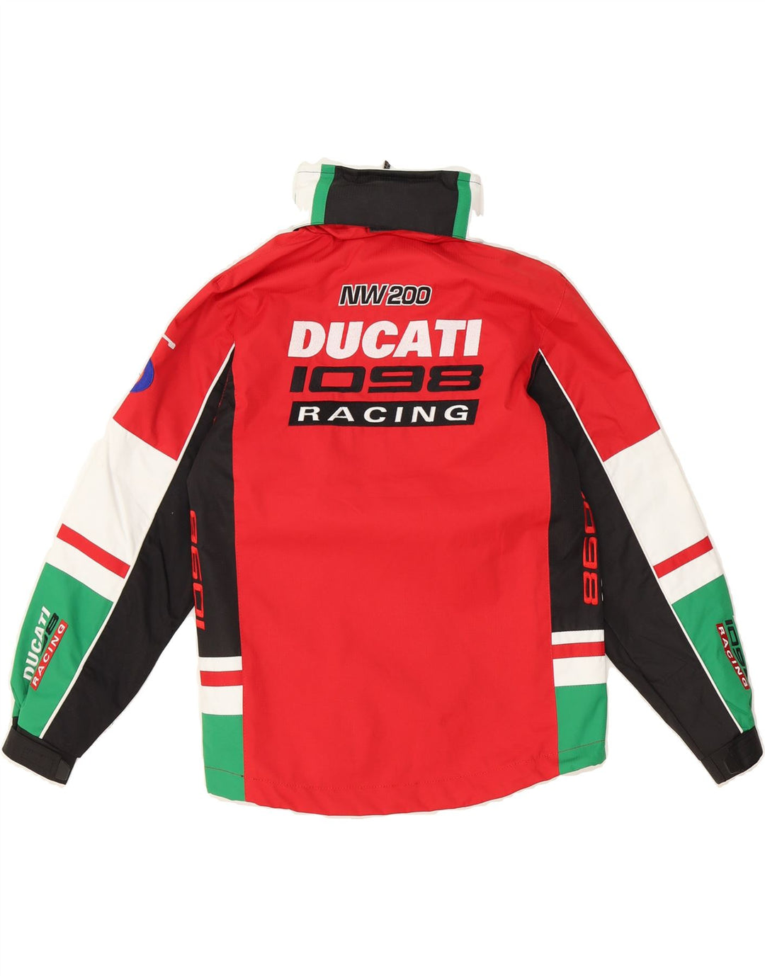 DUCATI Boys Graphic Hooded Racer Jacket 7-8 Years Red Colourblock Vintage Ducati and Second-Hand Ducati from Messina Hembry 