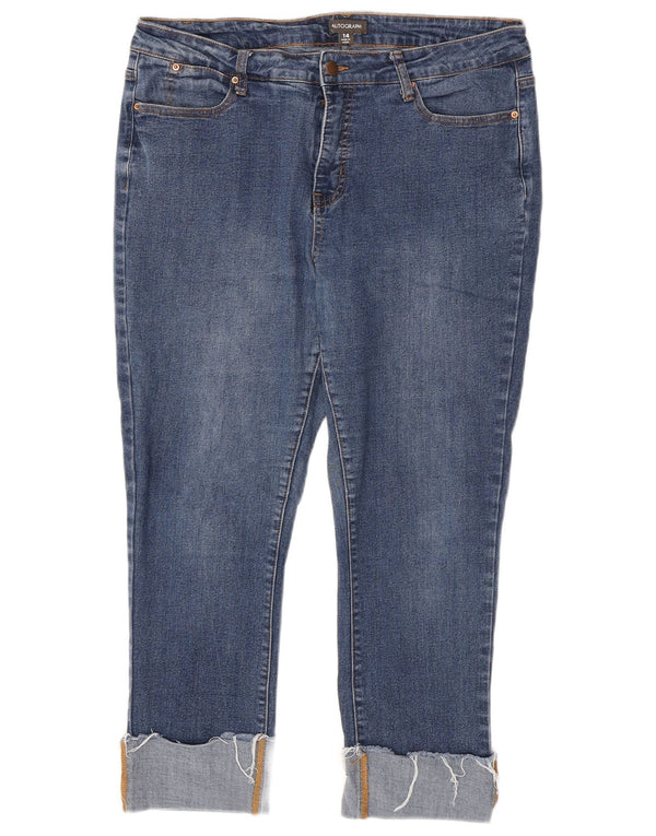 Marks & Spencer Damen Autograph Cropped Jeans UK 14 Large W34 L24 Blau