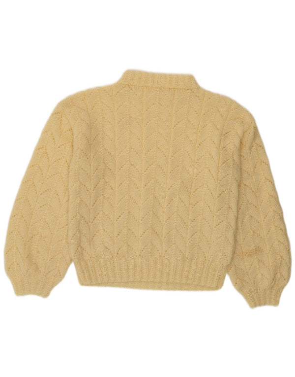 Vintage Damen Rollkragenpullover Pullover UK 14 Mittelgelb