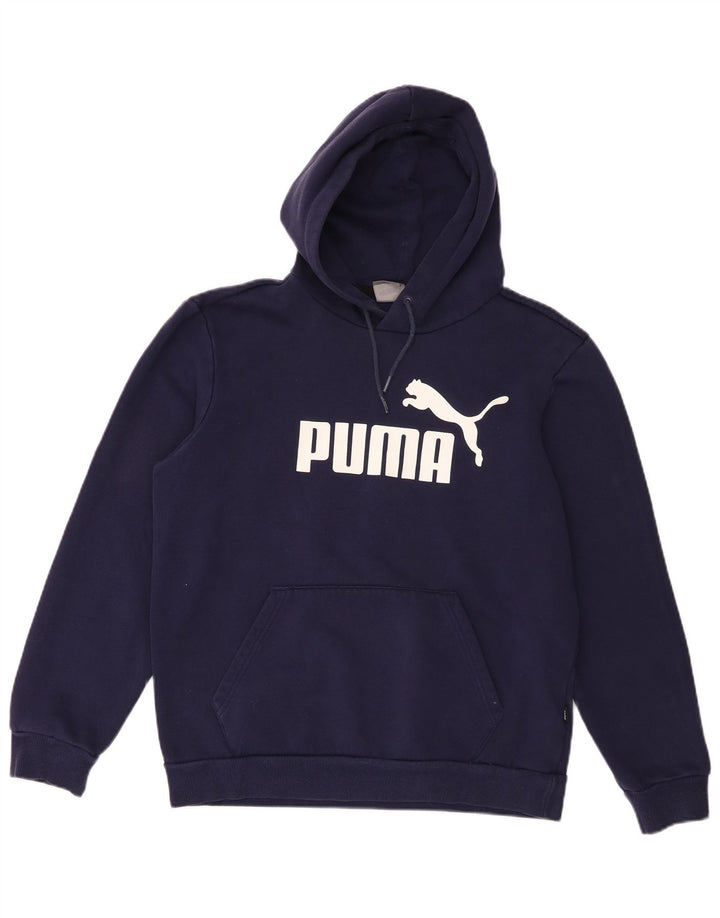 Puma Herren Grafik-Hoodie-Pullover aus Baumwolle in mittlerem Marineblau