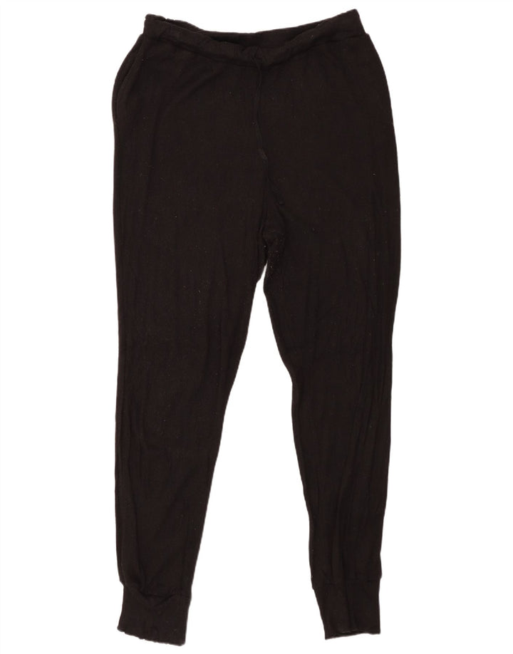 ZARA Womens Tracksuit Trousers Joggers UK 16 Large  Black