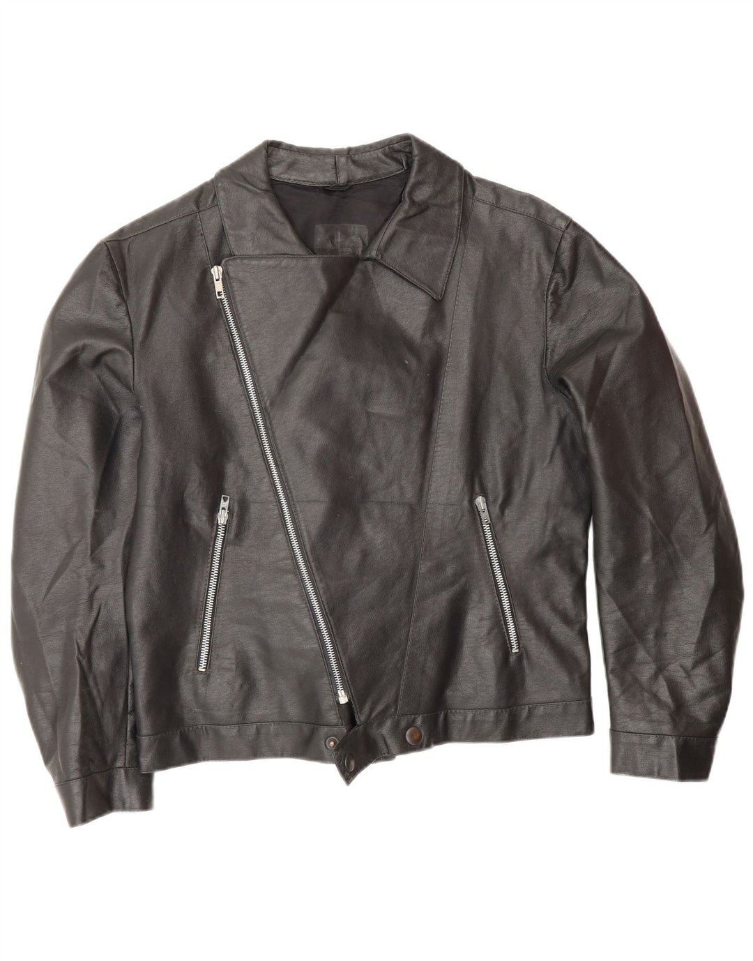 Vintage Herren Leder Bikerjacke UK 38 Medium Schwarz