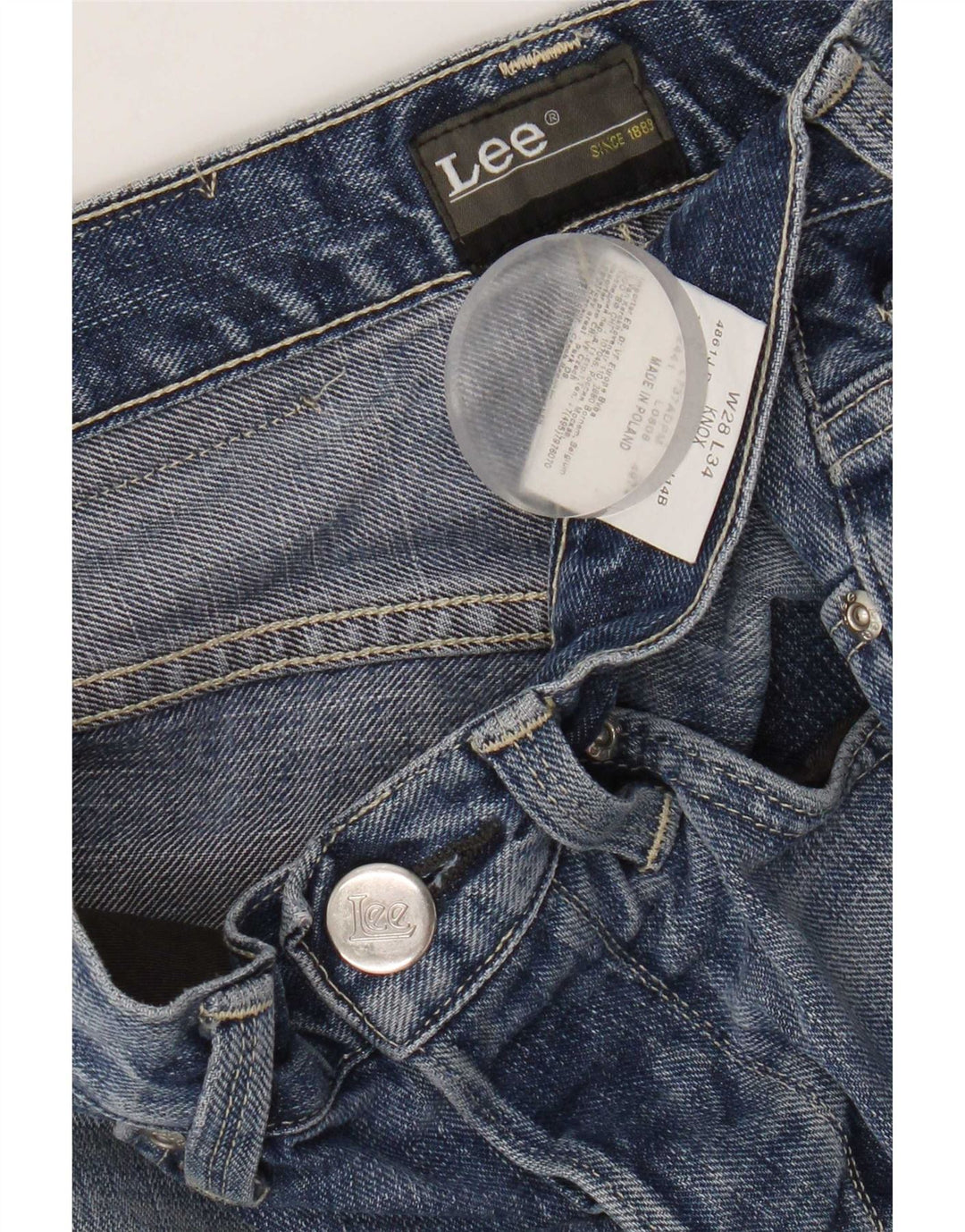 Lee Damen Knox Straight Jeans W28 L28 Blaue Baumwolle