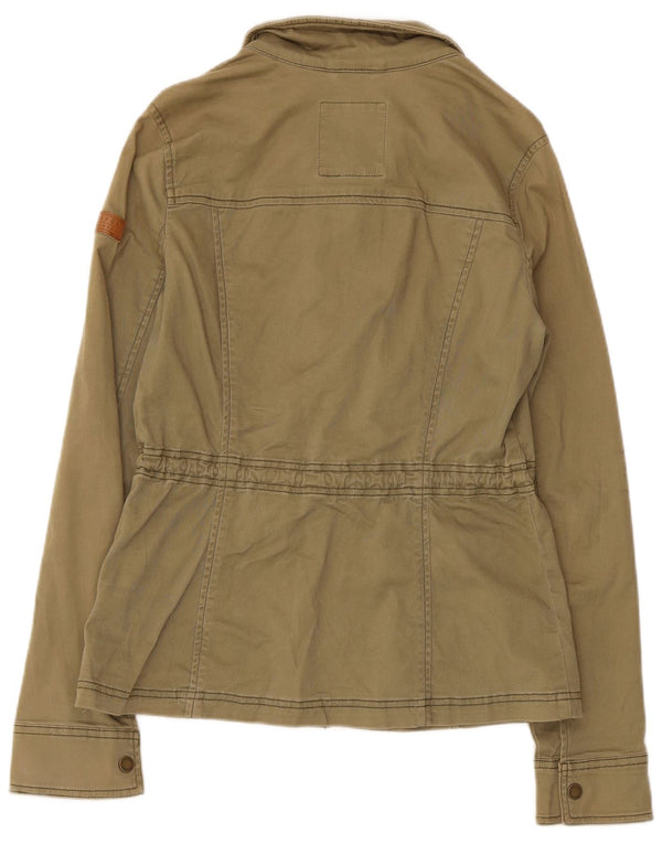 Hollister Womens Utility Jacke UK 12 Medium Khaki Baumwolle