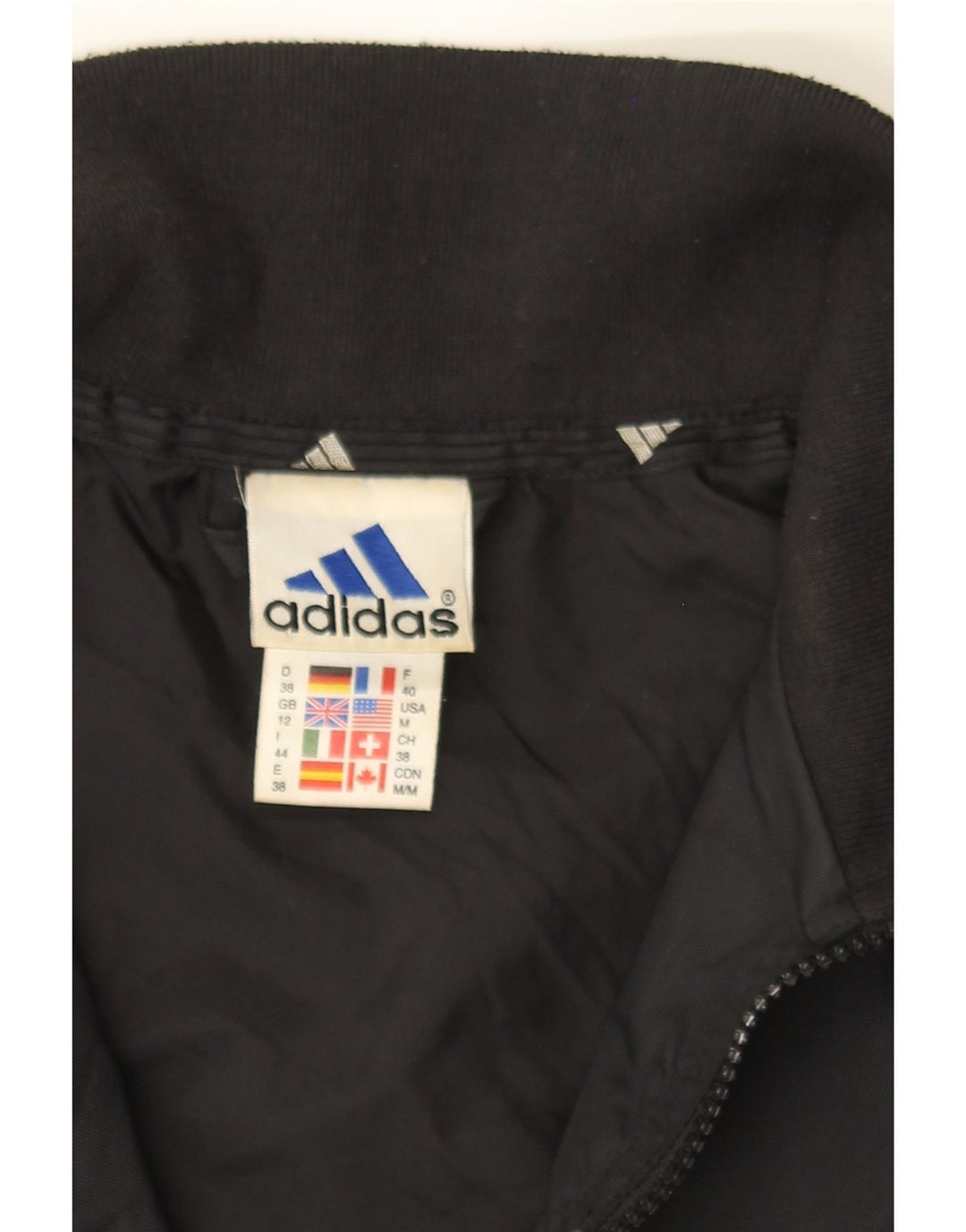 ADIDAS Womens Tracksuit Top Jacket UK 12 Medium Black Polyester Vintage Adidas and Second-Hand Adidas from Messina Hembry 