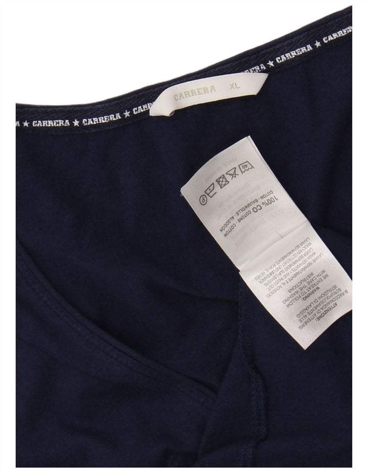 CARRERA Damen Grafik T-Shirt Top UK 18 XL Marineblau Baumwolle