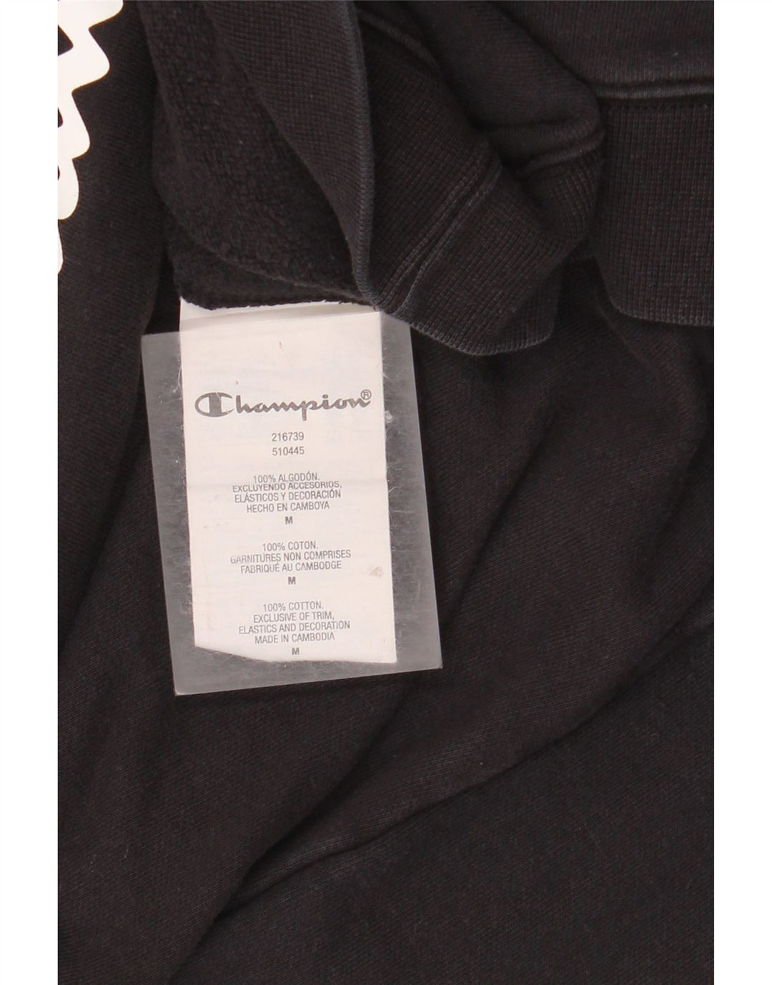 CHAMPION Herren-Kapuzenpullover mit Grafik, mittelschwarz, Baumwolle