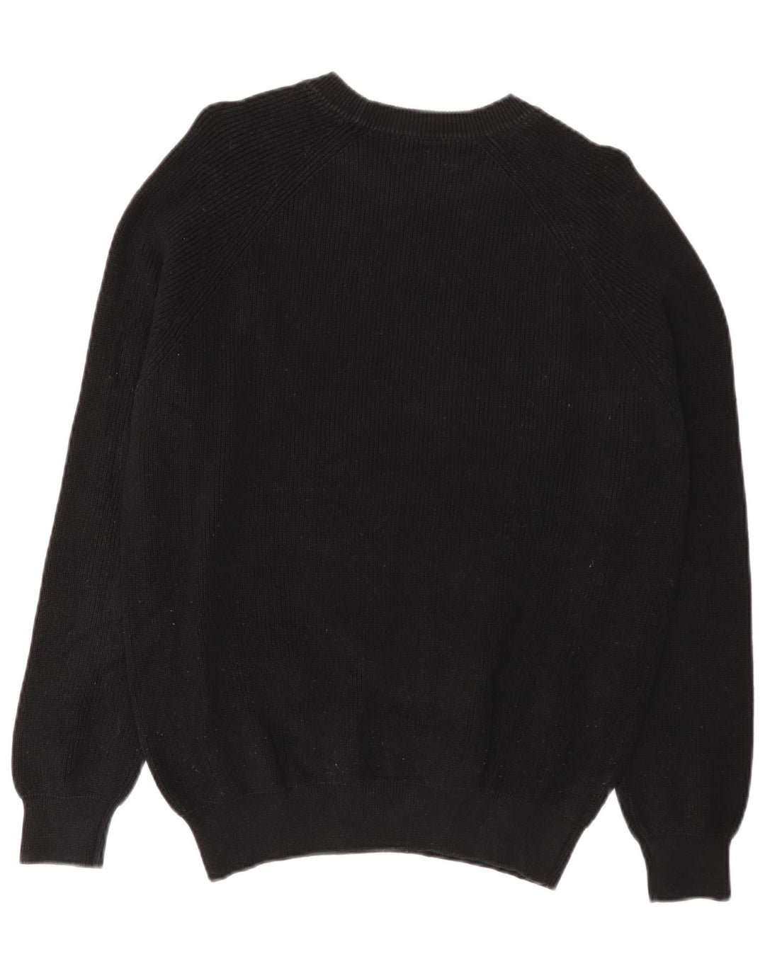 Zara Herren-Pullover mit U-Boot-Ausschnitt, Größe S, schwarze Baumwolle