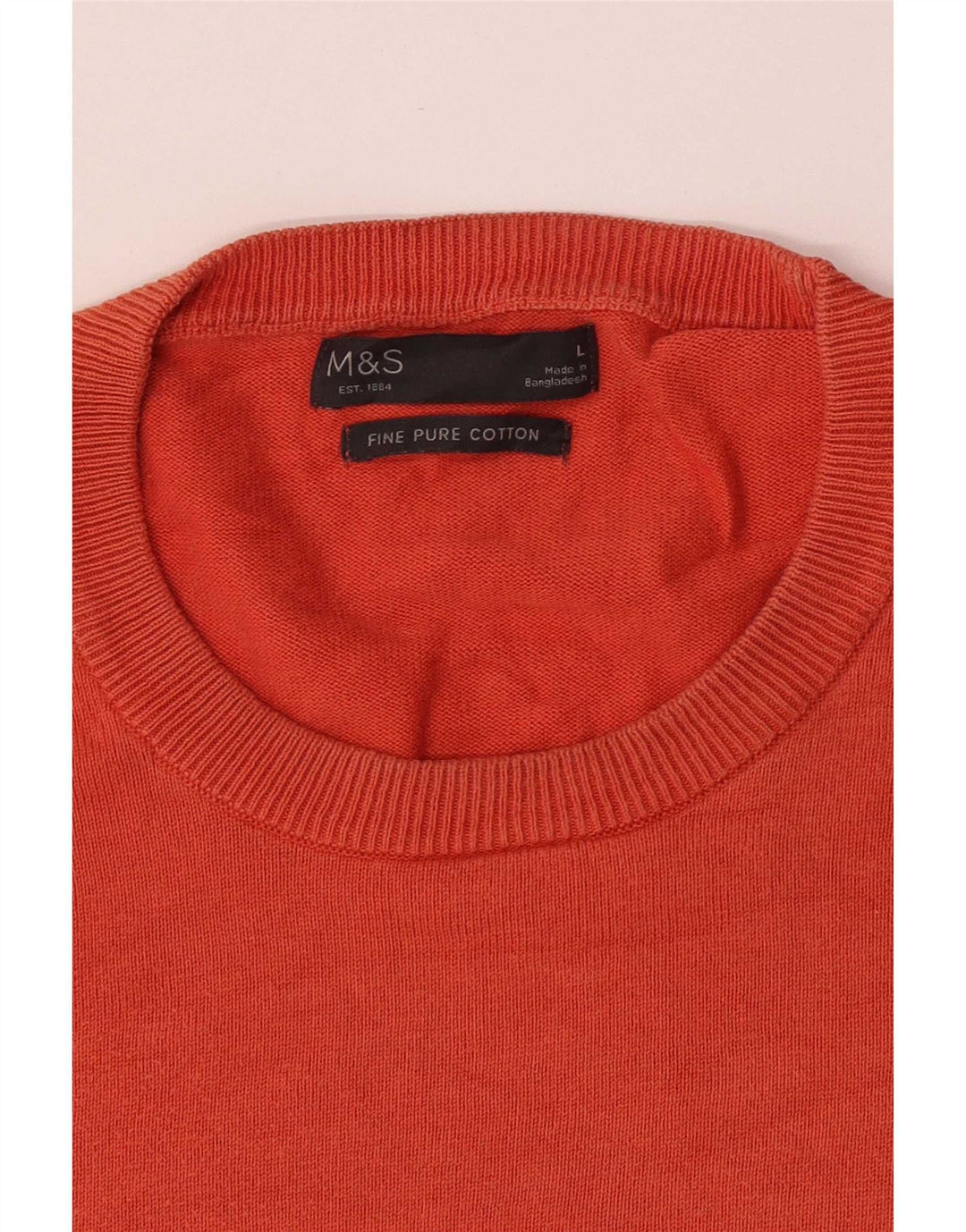 Marks & Spencer Herren-Pullover mit Rundhalsausschnitt, Größe L, Orange