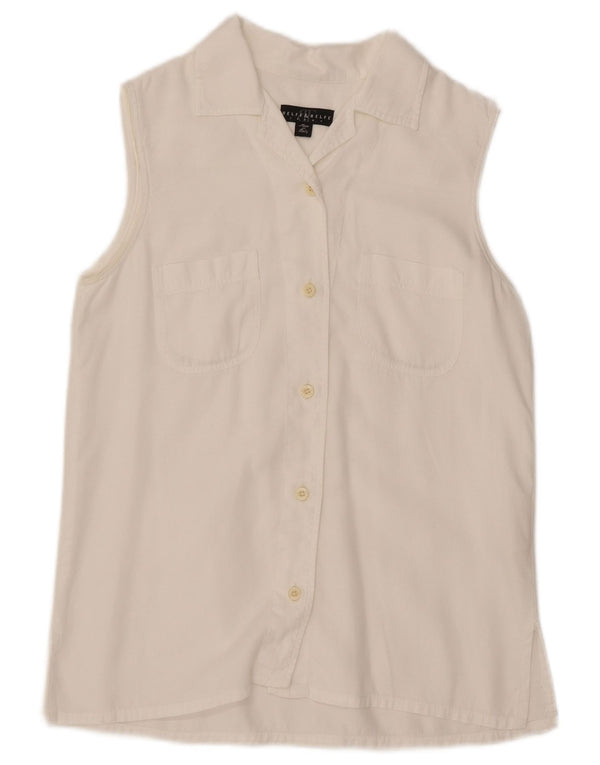 Belfe & Belfe Damen ärmellose Hemdbluse IT 42 Medium White Lyocell