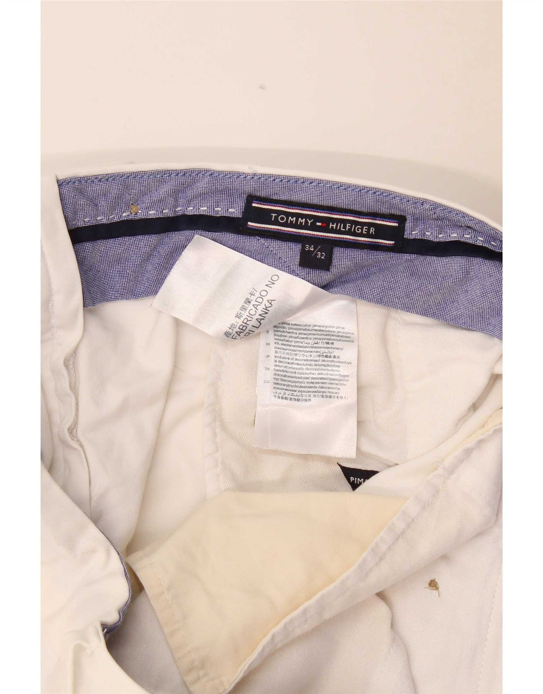 Tommy Hilfiger Slim Chino-Hose für Herren, W34, L32, Weiß