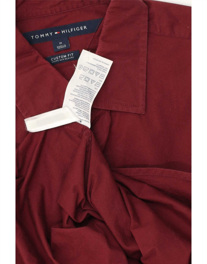 Tommy Hilfiger Herren-Hemd mit individueller Passform, mittlere Burgunder-Baumwolle