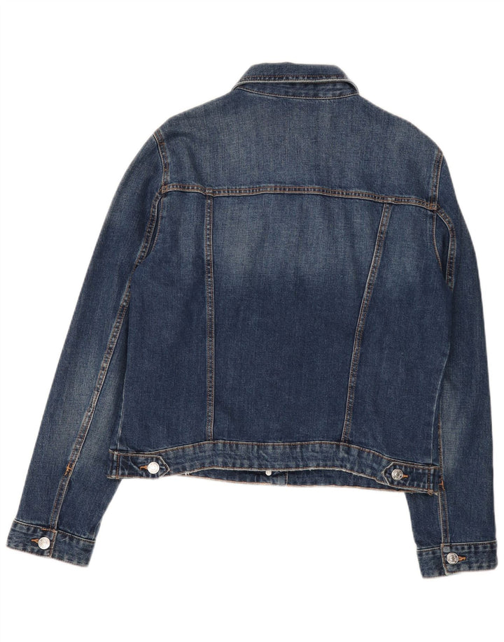 Zara Damen Jeansjacke UK 18 XL Blaue Baumwolle