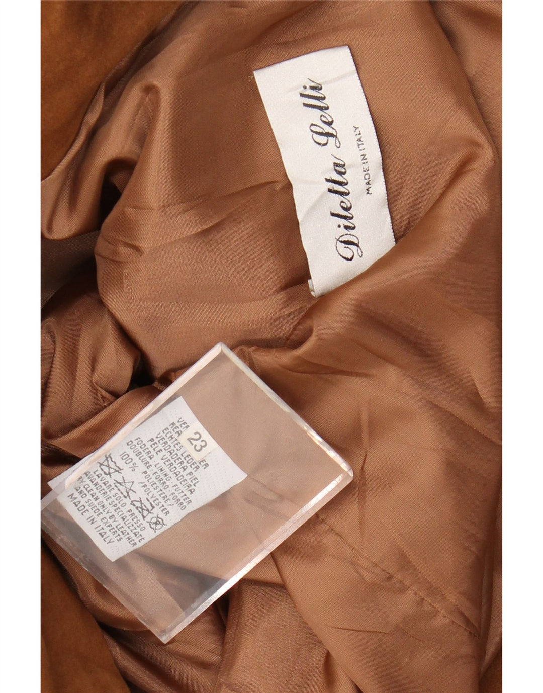 Diletta Lelli Damen Wildledermantel UK 20 2XL Braunes Leder
