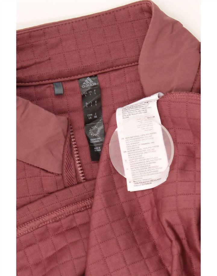 Adidas Herren-Pullover-Trainingsanzug mit Reißverschluss, Größe L, Burgunderrot, Polyester