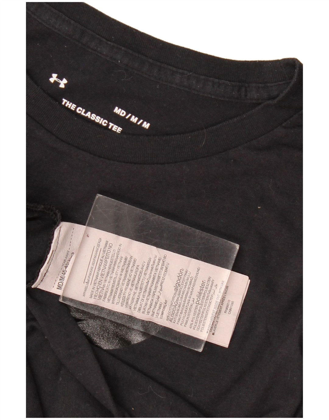 Under Armour Damen Graphic T-Shirt Top UK 14 Mittelschwarze Baumwolle