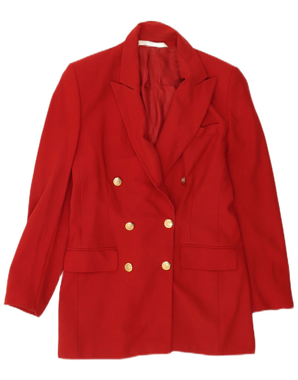 Marks & Spencer Zweireihiger Blazer für Damen, UK 10, Größe S, rote Wolle