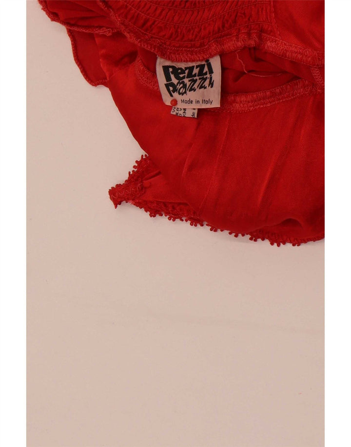 Pezzi Pazzi Damen ärmelloses Stufenkleid UK 12 Mittelrote Viskose