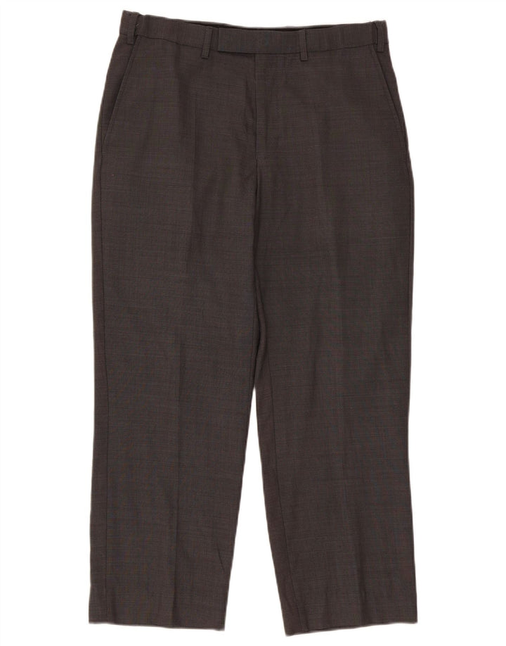 Marks & Spencer Herren-Anzughose mit maßgeschneiderter Passform, gerade, W32, L26, graue Wolle