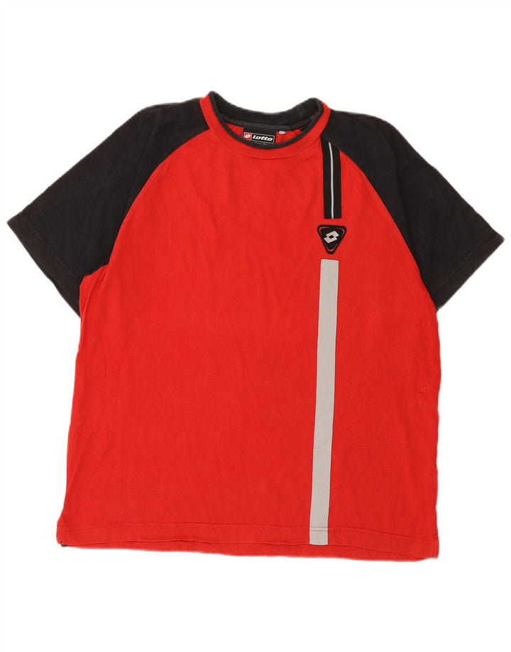 Lotto Herren-T-Shirt-Oberteil, Mittelrot, Farbblock