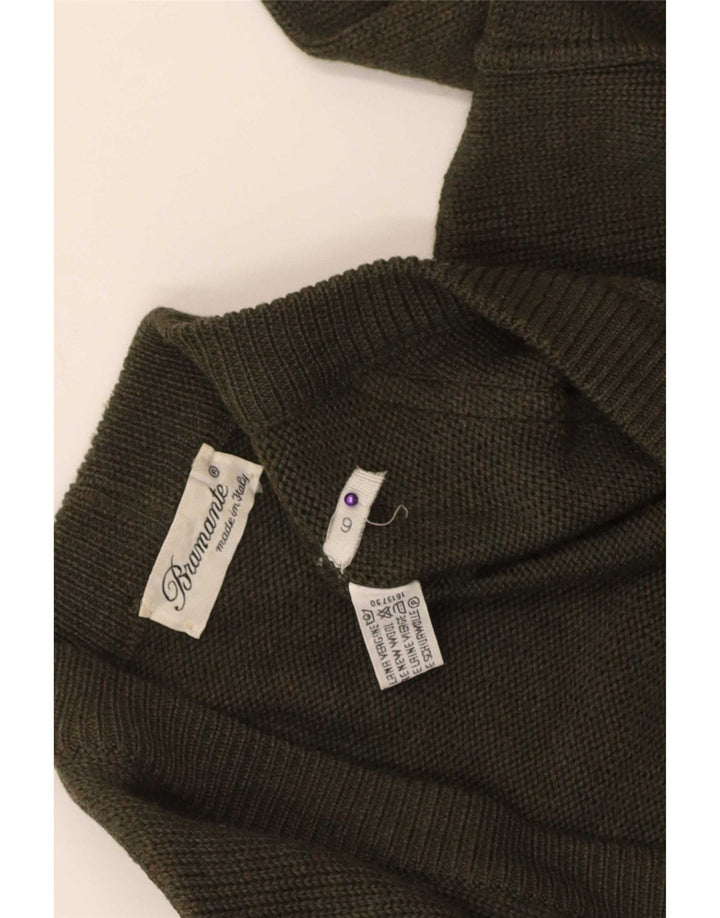 Bramante Herren-Strickjacke, groß, Khaki, Argyle/Diamant-Schurwolle