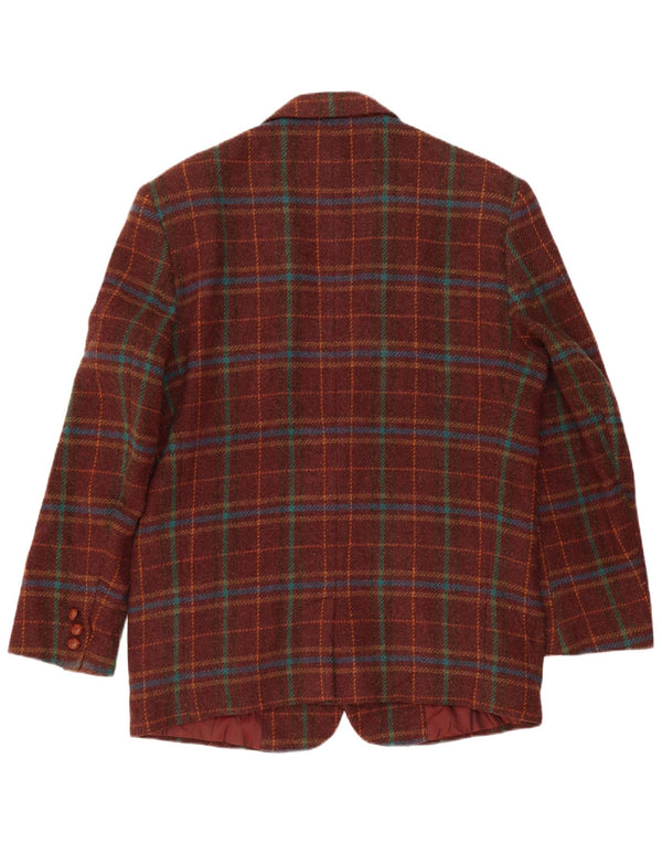 Sisley Herren-Blazer mit 2 Knöpfen, UK 42, XL, Burgunderrot, kariert, klassisch