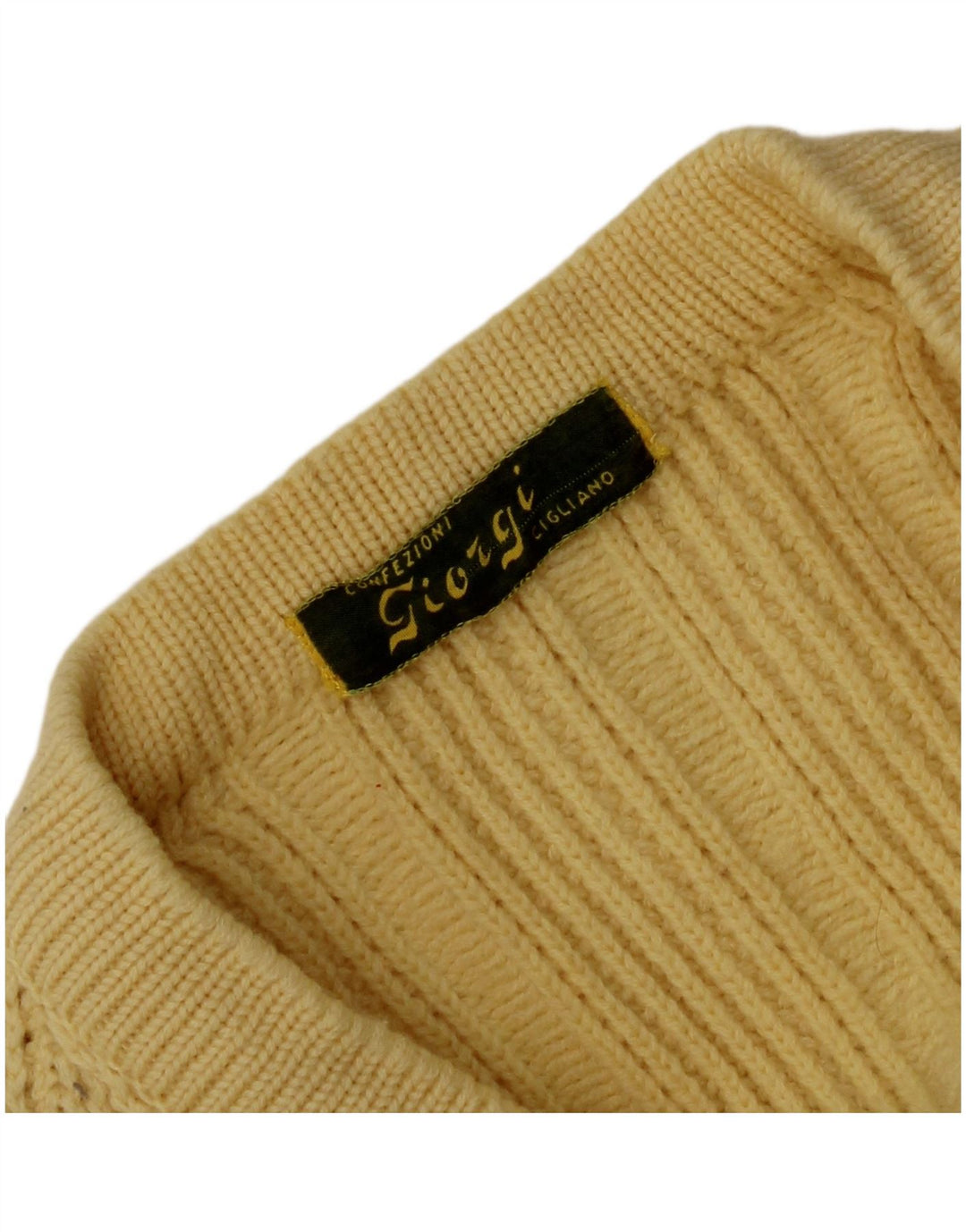 Vintage Herren V-Ausschnitt Pullover Pullover Mittelgelb