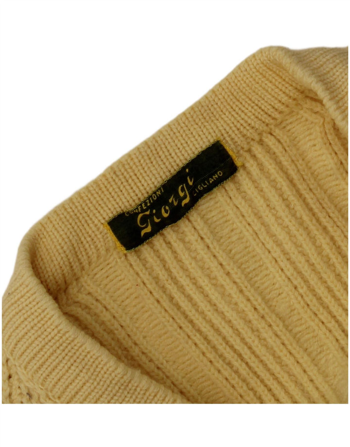 Vintage Herren V-Ausschnitt Pullover Pullover Mittelgelb