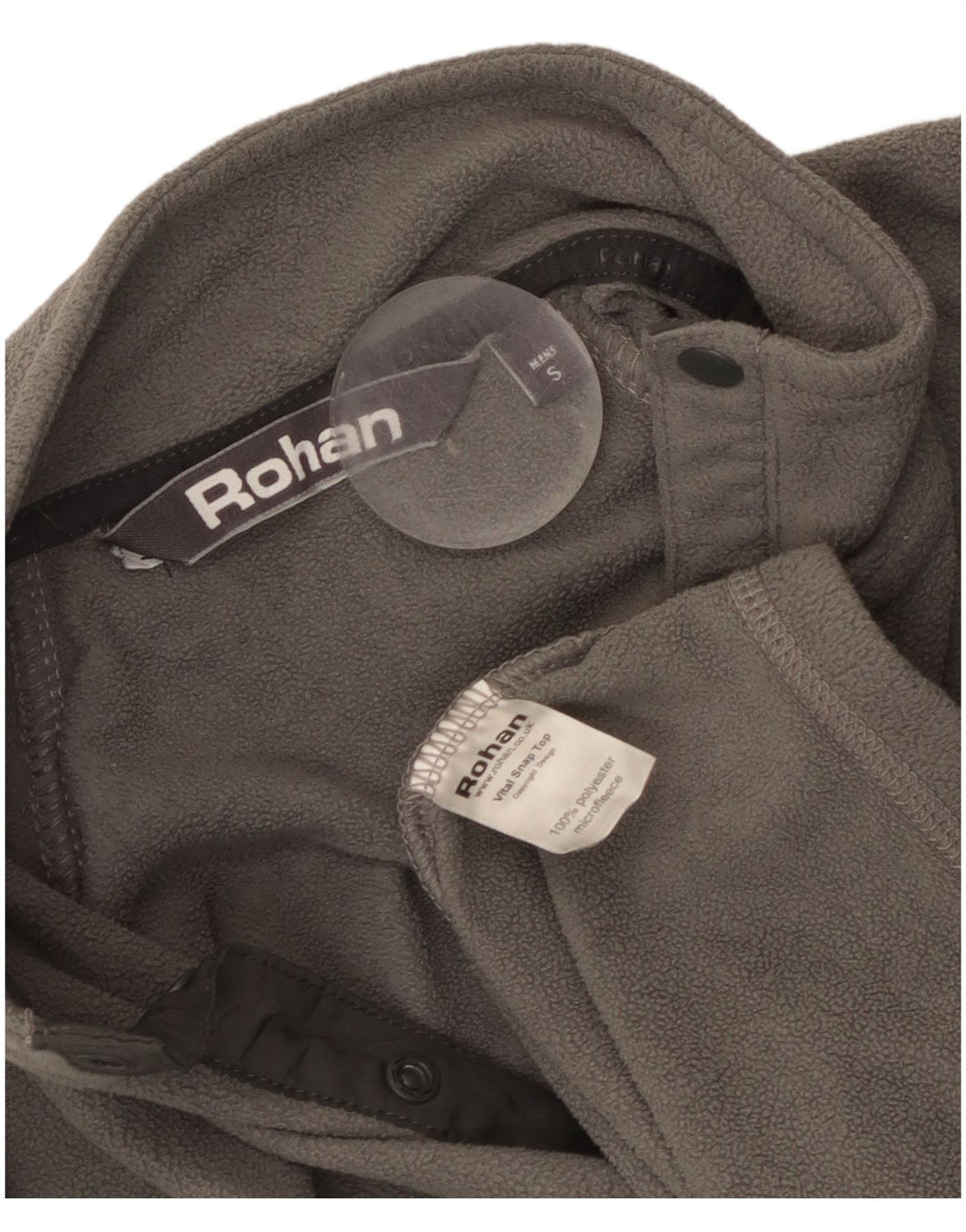 Rohan Herren-Fleecepullover mit Knopfkragen, klein, grau, Polyester