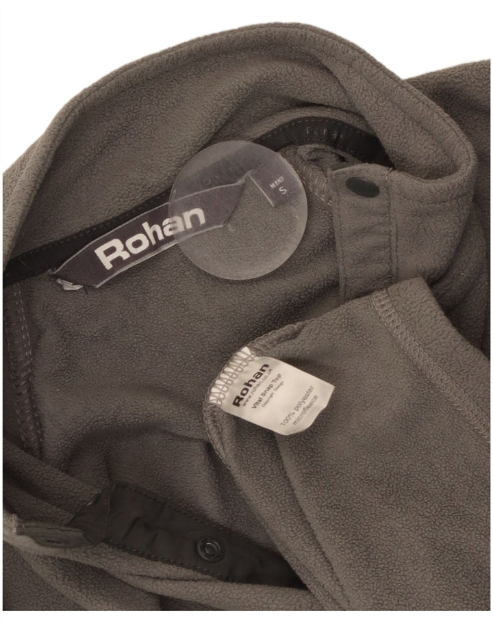 Rohan Herren-Fleecepullover mit Knopfkragen, klein, grau, Polyester