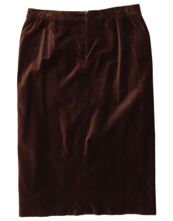 Gerader Rock aus Samt für Damen von Max Mara, W30, mittelbraune Baumwolle