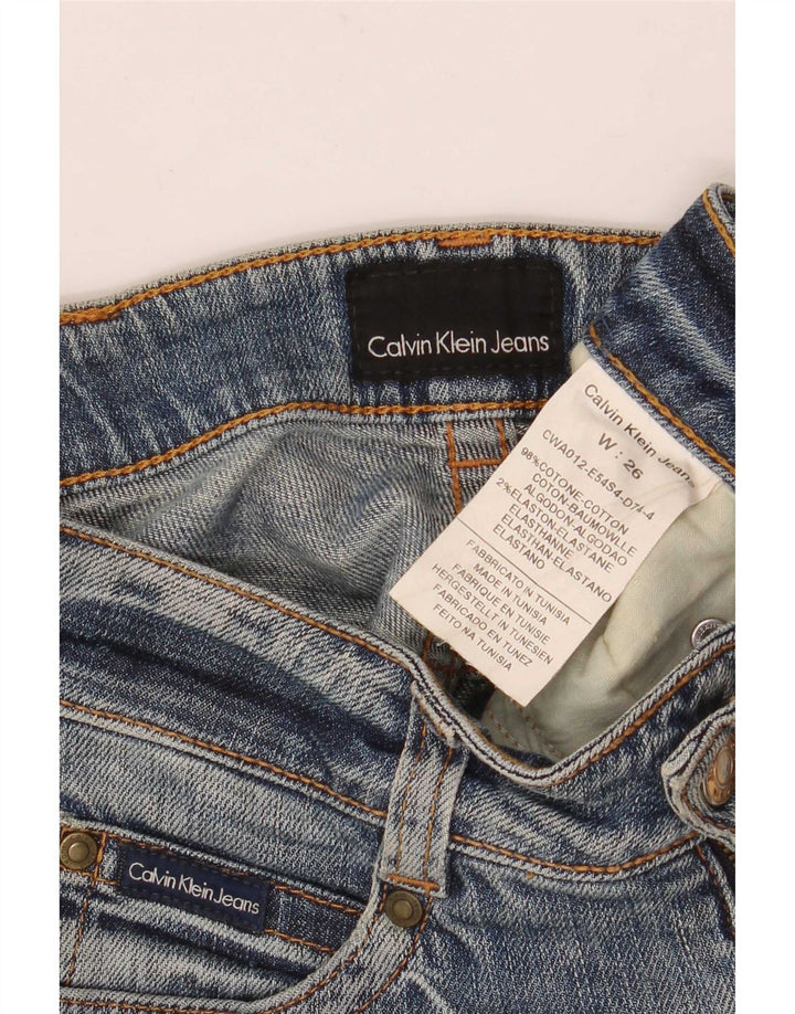 Calvin Klein Damen Slim Jeans W26 L30 Blaue Baumwolle