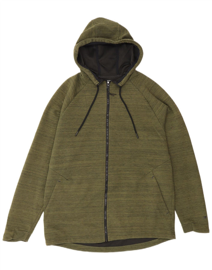 RUSSELL ATHLETIC Herren-Kapuzenpullover mit Reißverschluss, UK 38/40, mittleres Khaki-Polyester