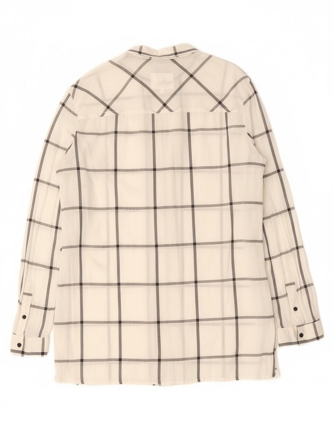 Brugi Damenhemd UK 14 Mittelweiß karierte Baumwolle