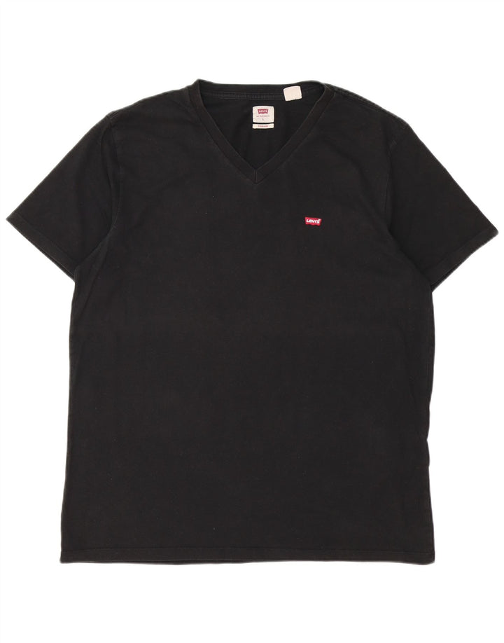 Levi's Herren Standard T-Shirt Top Large Schwarz Baumwolle