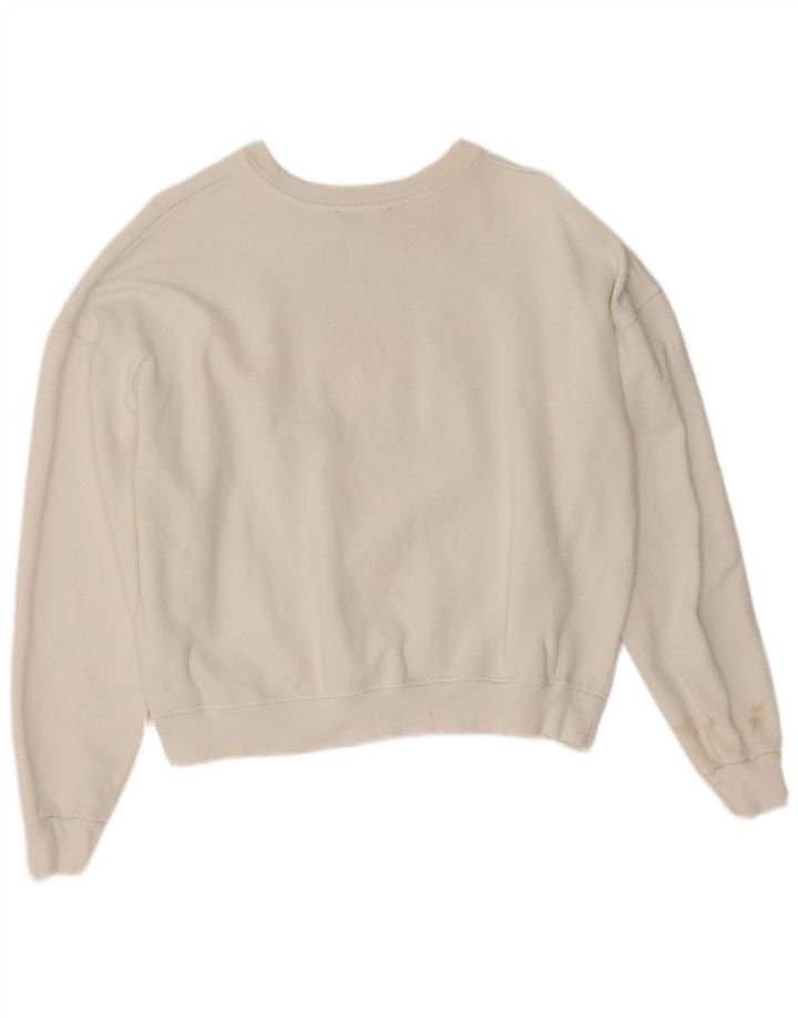 Zara Damen-Sweatshirt mit Grafik-Übergröße, Gr. 10, Größe S, Weiß