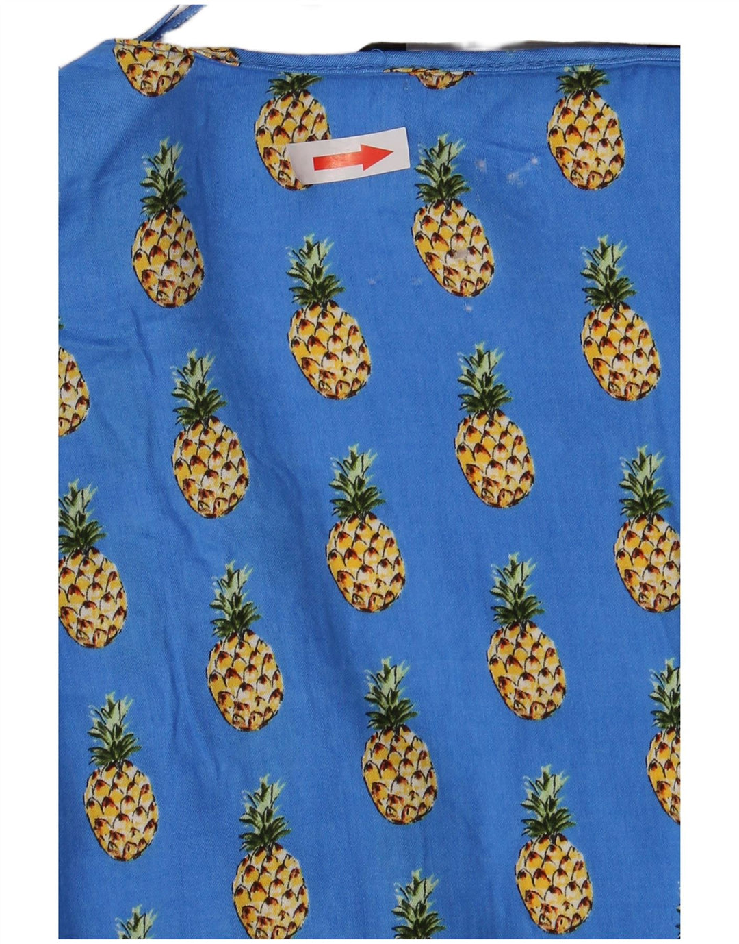 Zara Damen-Blusenoberteil mit abstraktem Muster und 3/4-Ärmeln, UK 18, XL, blaue Viskose