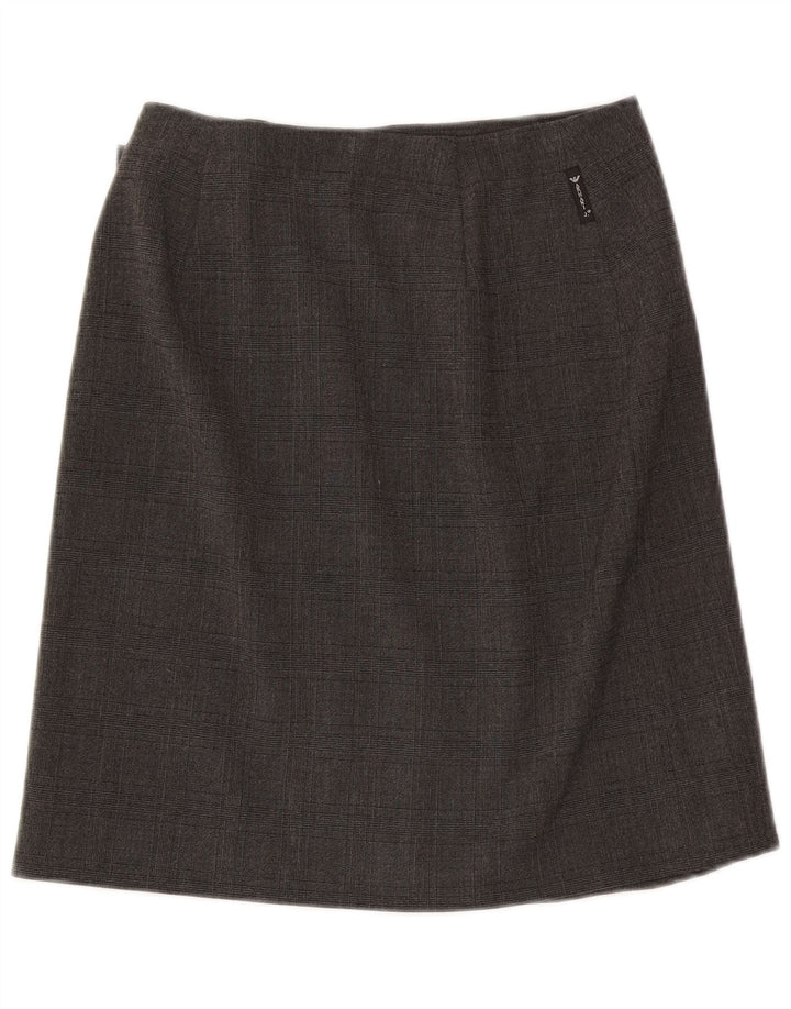 Armani Damen Wickelrock US 6 Medium W28 Grau kariertes Polyester