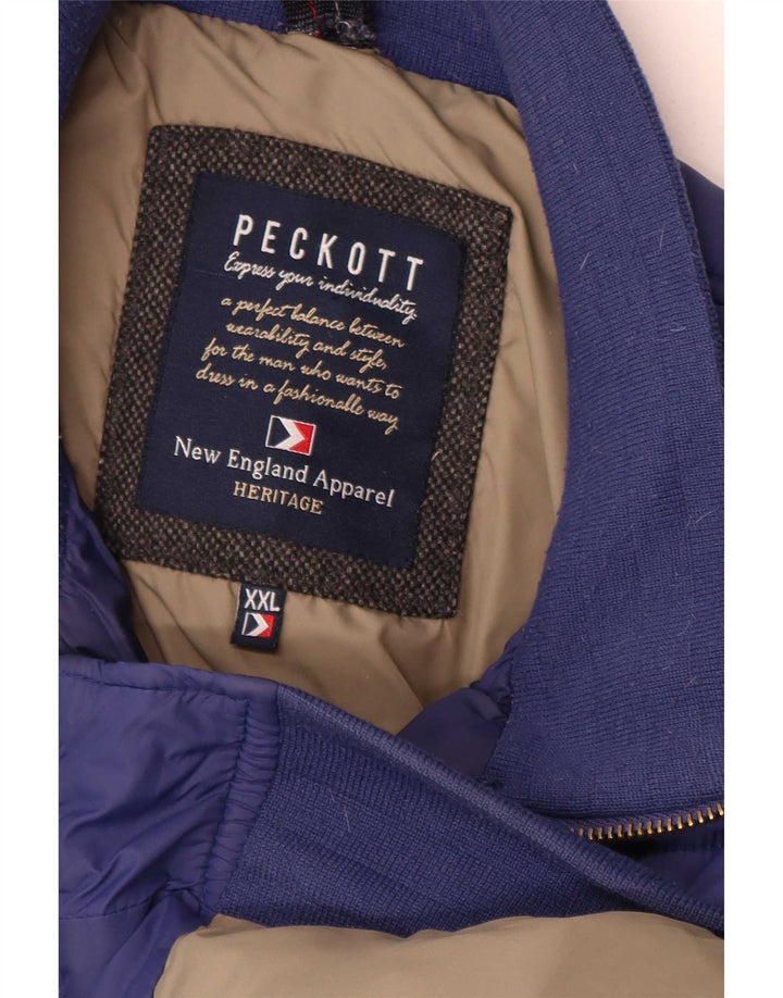Peckott Herren Wattierte Jacke UK 44 2XL Marineblau Polyamid