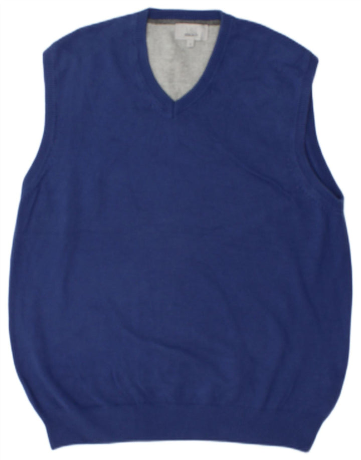 MARKS & SPENCER Herren-Tanktop mit normaler Passform, Größe L, Blau, Baumwolle