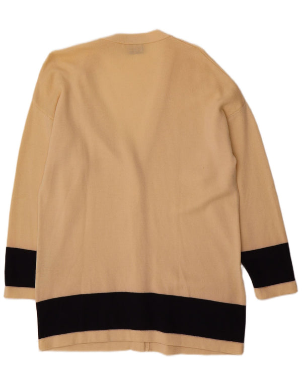 Luisa Spagnoli Damen Strickjacke Pullover UK 18 XL Beige Farbblock