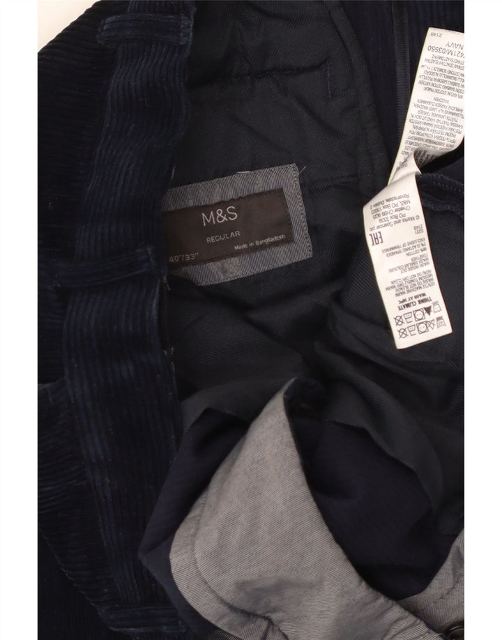 MARKS & SPENCER Herren-Cordhose mit normaler Passform, W40 L33, Marineblau