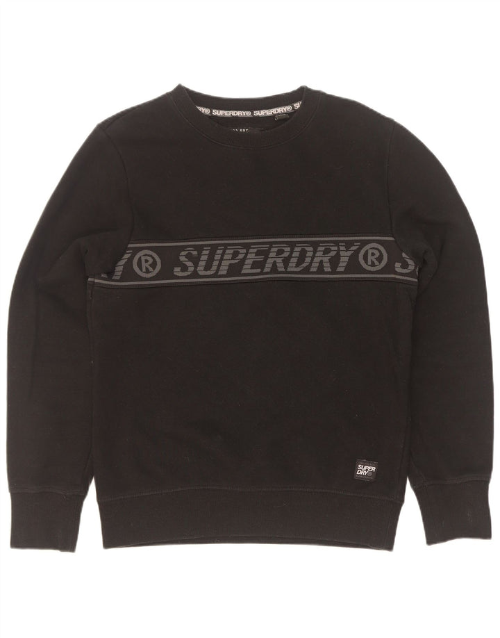 Superdry Herren-Sweatshirt mit Grafik, Größe S, schwarze Baumwolle