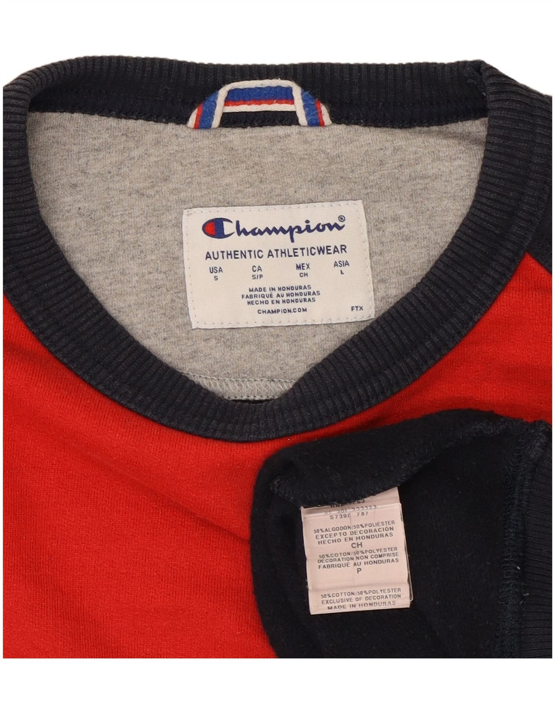 Champion Herren-Sweatshirt, groß, marineblau, Farbblock-Polyester